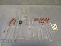Lot of old laboratory glassware