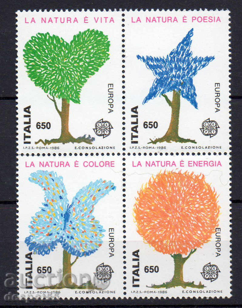 1986. Italy. Europe. Protection of nature. Block.