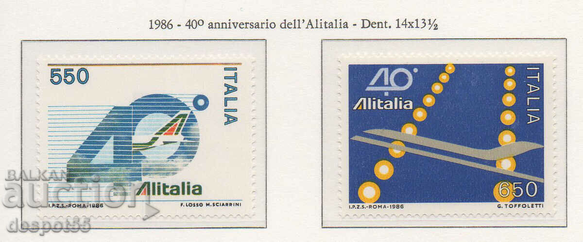 1986. Italy. Alitalia's 40th anniversary.