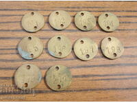 Kingdom of Bulgaria lot of ancient bronze tokens token