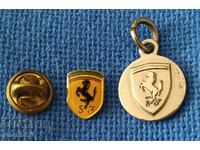 Ferrari Shell badge and locket. Auto Moto