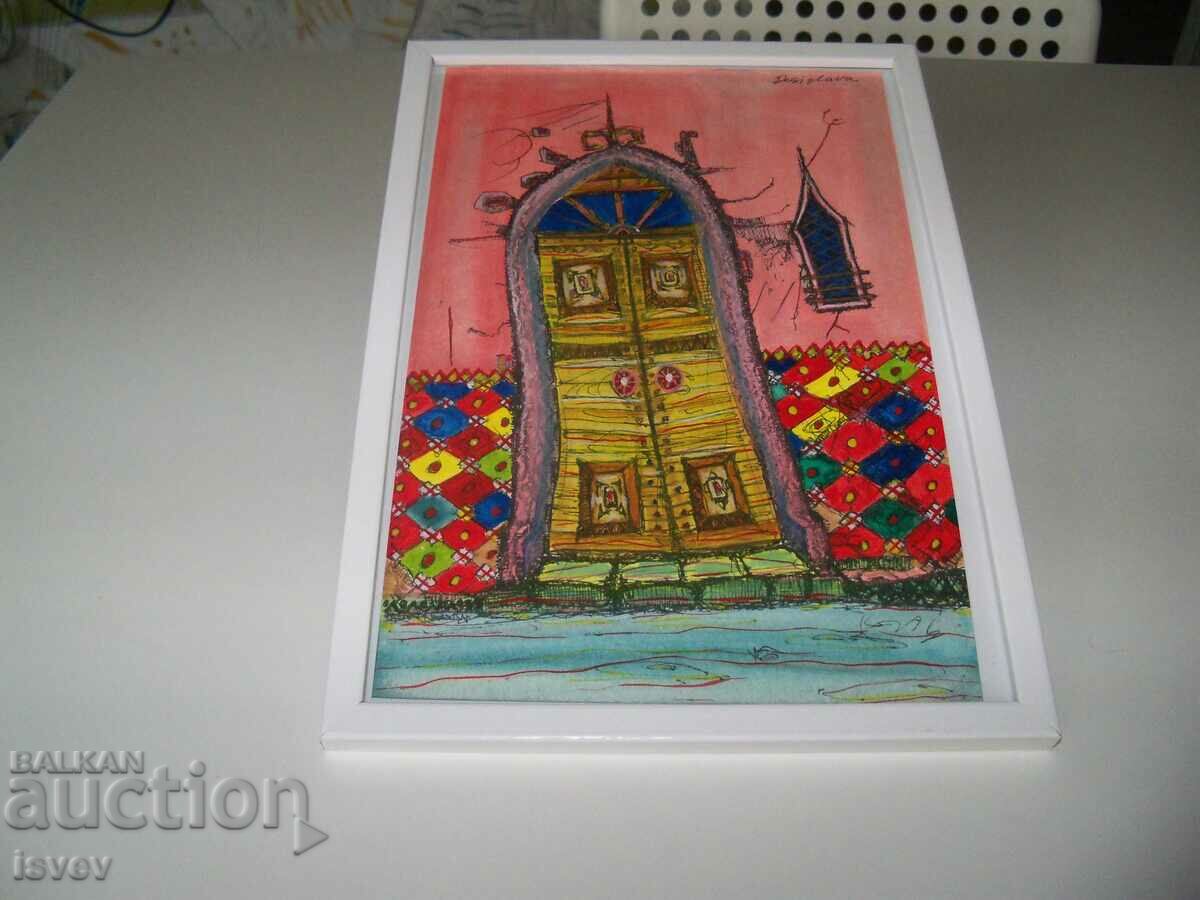 Όμορφος πίνακας "Πόρτα στον κόσμο του παραμυθιού", υπογεγραμμένος με τιμή 43.00 BGN | € 21.99