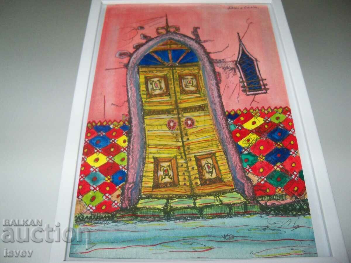 Όμορφος πίνακας "Πόρτα στον κόσμο του παραμυθιού", υπογεγραμμένος - 6