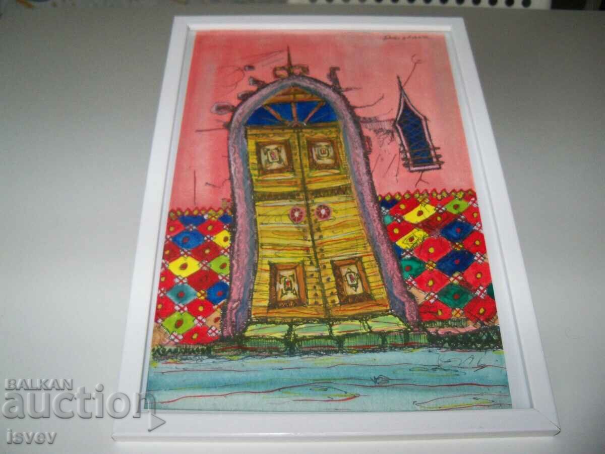 Όμορφος πίνακας "Πόρτα στον κόσμο του παραμυθιού", υπογεγραμμένος - 7