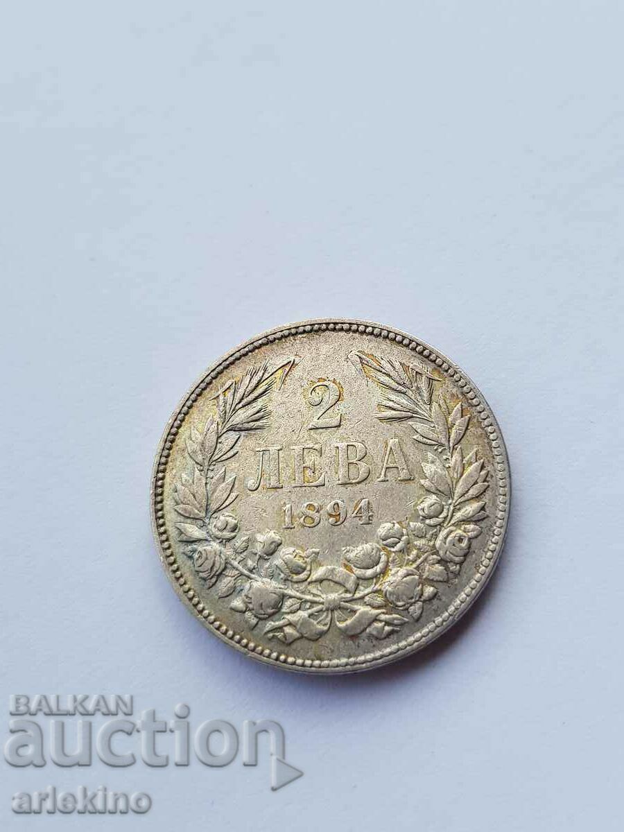 Moneda de argint a prințului 2 BGN, 1894 cu preț 230.00 BGN | € 117.60 Moneda de argint a prințului 2 BGN, 1894 cu preț 230.00 BGN | € 117.60
