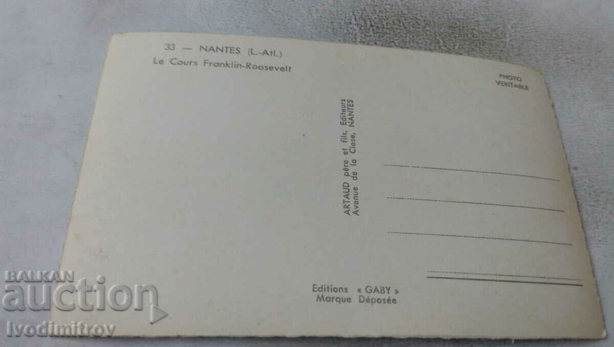 Postcard Nantes Le Cours Franklin Roosvelt with price 0.85 BGN | € 0.43 Postcard Nantes Le Cours Franklin Roosvelt with price 0.85 BGN | € 0.43