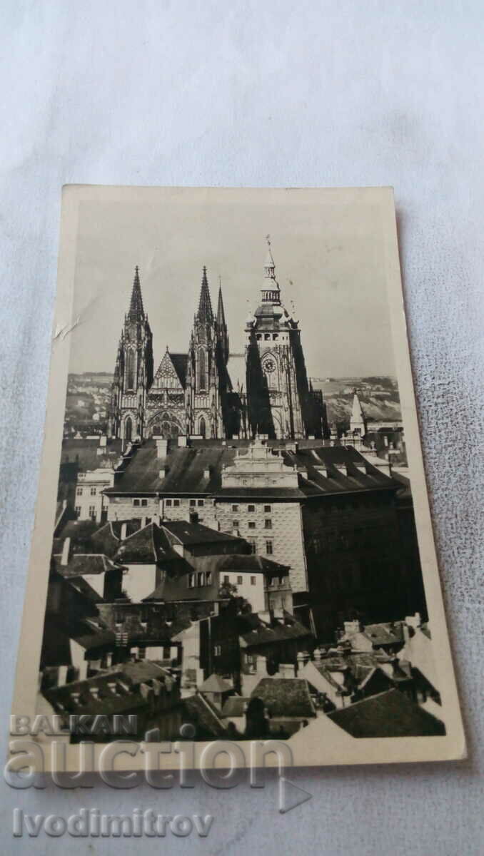 Postcard Praha Chrm Sv. Vita 1949