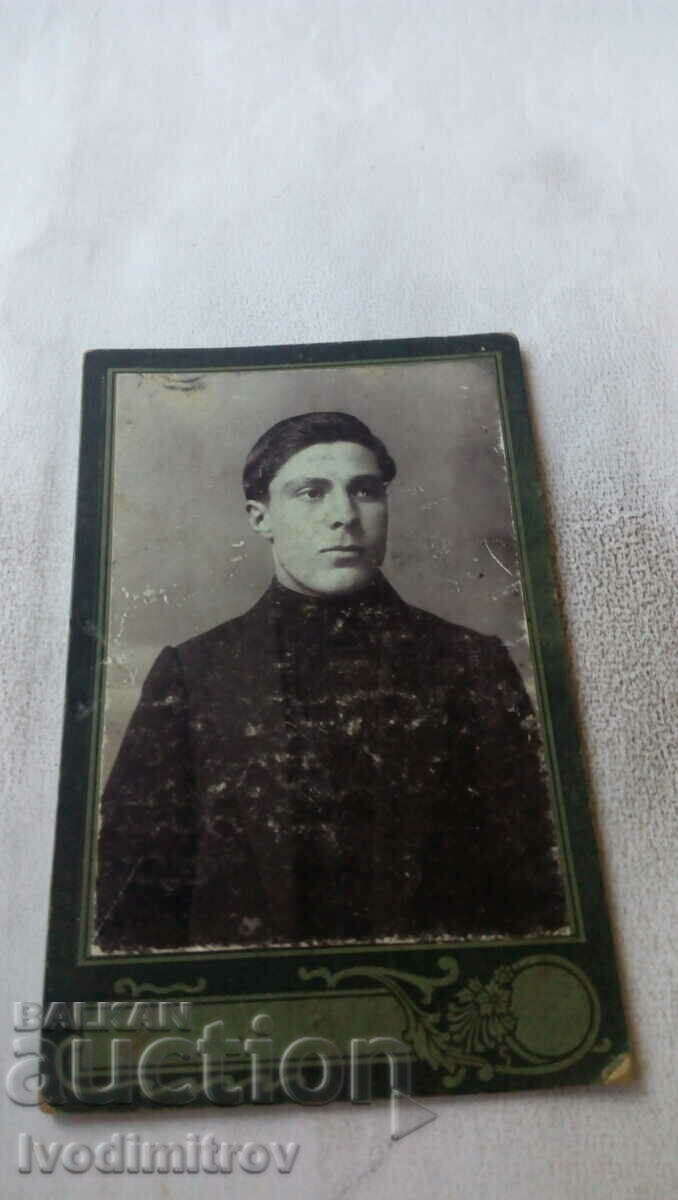 Снимка Млад мъж Кюстендилъ 1915 Картон