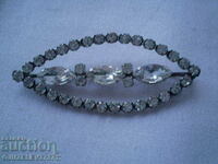 Old Women's crystal brooch with silver coating