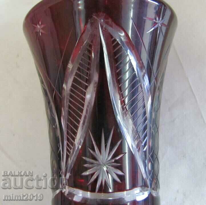 Screw Crystal Red Glass Carafe, Bottle - 6 Screw Crystal Red Glass Carafe, Bottle - 6