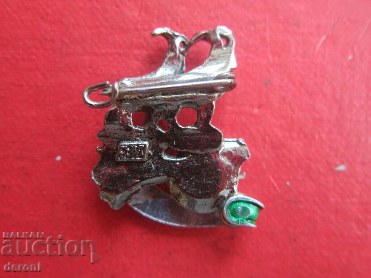 Auction  Amazing hunting sign badge bronze enamel