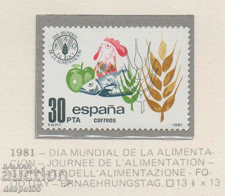 1981. Ισπανία. Παγκόσμια Ημέρα Διατροφής.