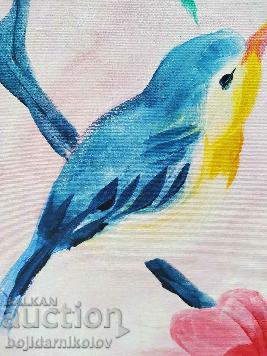 Delivery of Singing, Painted picture 30/40 on canvas signature