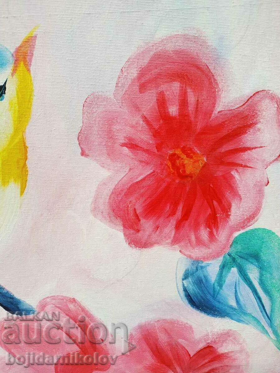 Singing, Painted picture 30/40 on canvas signature - 6