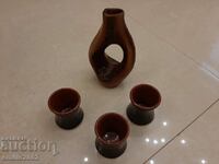 Retro souvenir vase and ceramic cups