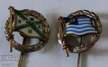 ЛОТ ОТ ДВЕ СРЕБЪРНИ ЗНАЧКИ С ЕМАЙЛ - 6 ЛОТ ОТ ДВЕ СРЕБЪРНИ ЗНАЧКИ С ЕМАЙЛ - 6