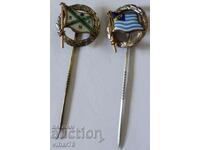 LOT OF TWO SILVER ENAMEL BADGES