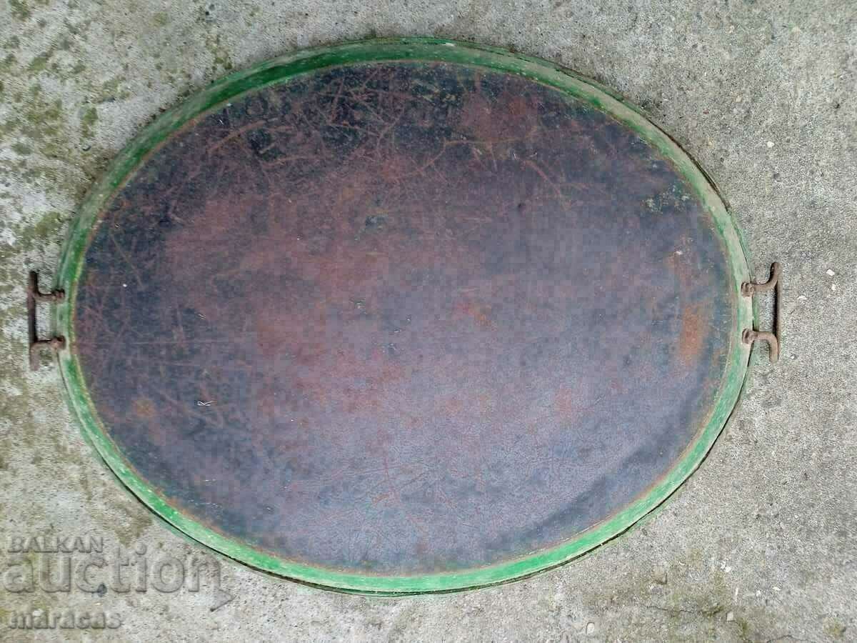 Auction Old painted tray Auction Old painted tray
