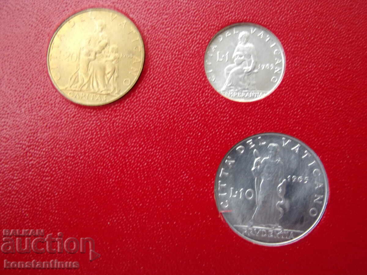 Vatican Set 8 Coins 1965 UNC Rare - 7