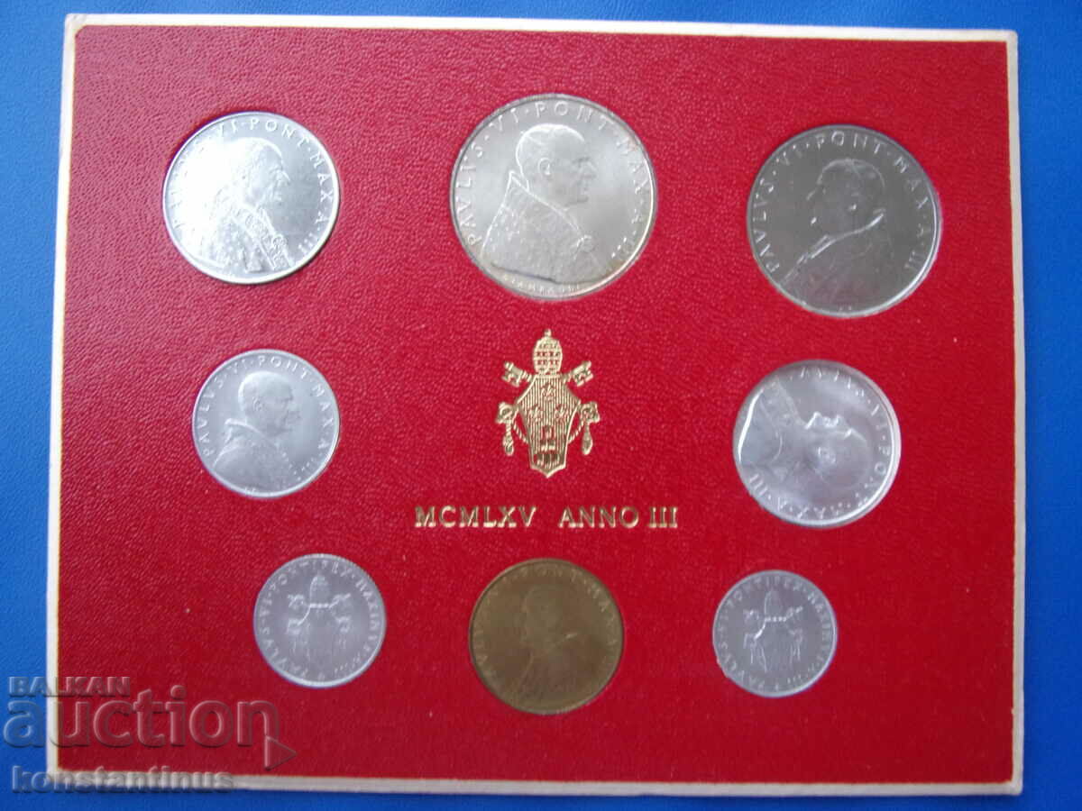 Vatican Set 8 Coins 1965 UNC Rare