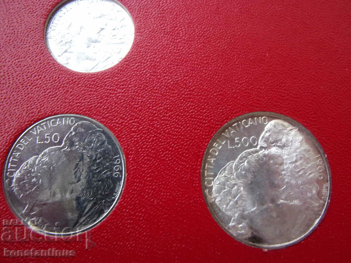 Vatican Set 8 Coins 1966 UNC Rare - 5
