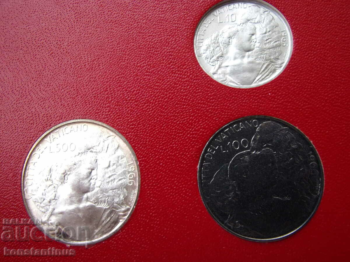 Vatican Set 8 Coins 1966 UNC Rare - 6