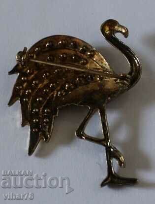 OLD BROOCH-SILVER WITH GOLD - 5
