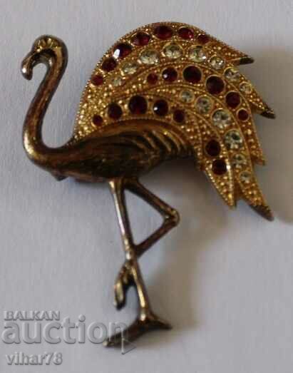 OLD BROOCH-SILVER WITH GOLD