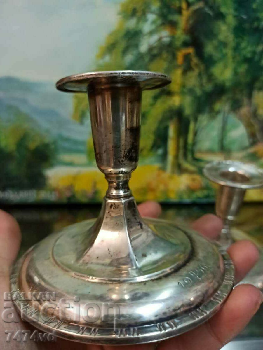 Delivery of 2 OLD SILVER CANDLEHOLDERS Delivery of 2 OLD SILVER CANDLEHOLDERS