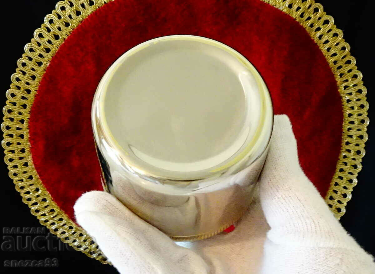 Silver-plated sugar bowl made of bronze 9 cm - 5 Silver-plated sugar bowl made of bronze 9 cm - 5