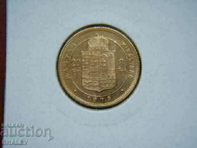 Delivery of 8 Forint / 20 Francs 1875 Hungary - XF/AU (gold) Delivery of 8 Forint / 20 Francs 1875 Hungary - XF/AU (gold)