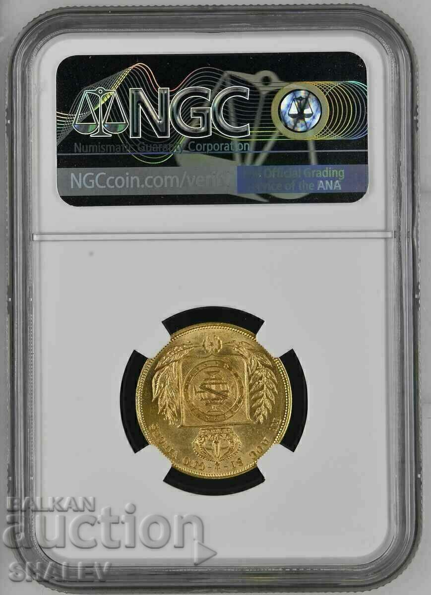 10000 Reis 1854 Brazil - MS62 (gold) with price € 1519.89 | 2972.66 BGN