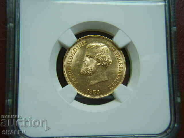 10000 Reis 1854 Brazil - MS62 (gold) - 6
