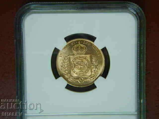 10000 Reis 1854 Brazil - MS62 (gold) - 7