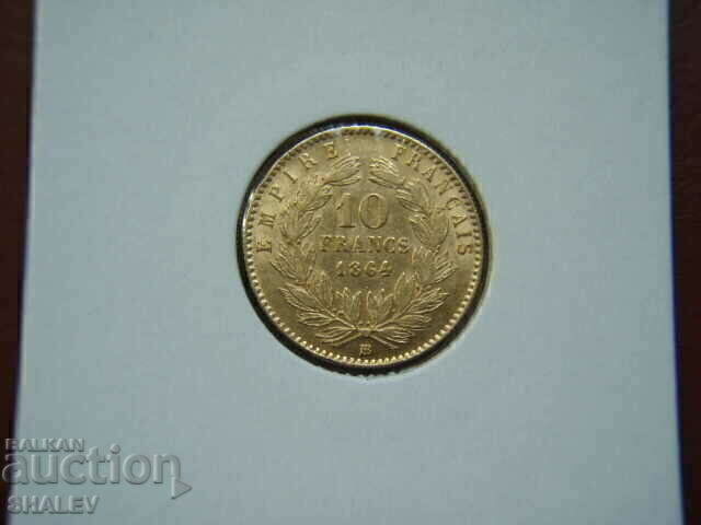 Auction 10 Francs 1864 BB France - XF/AU (gold) Auction 10 Francs 1864 BB France - XF/AU (gold)