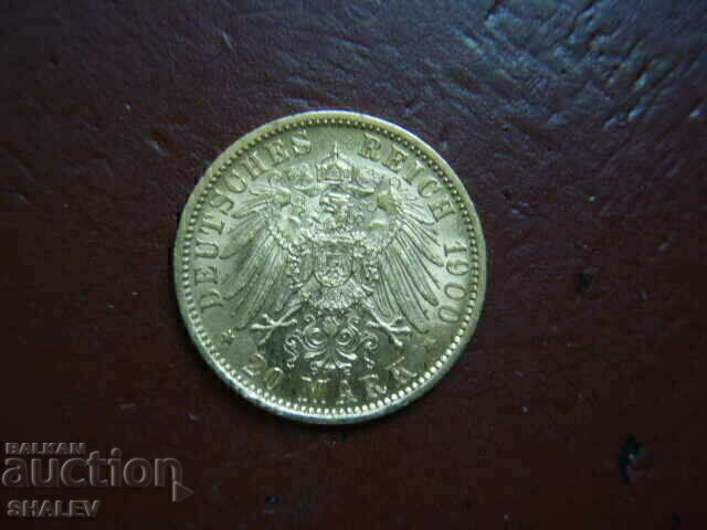 Licitație 20 de mărci 1900 Germania (Wurttemberg) (20 de mărci) - AU (aur)