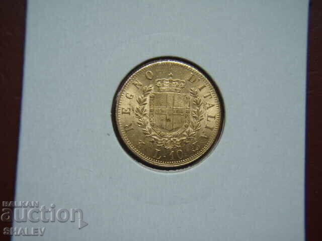 Аукцион 10 Lire 1863 Italy (10 лири Италия) - AU+ (злато)