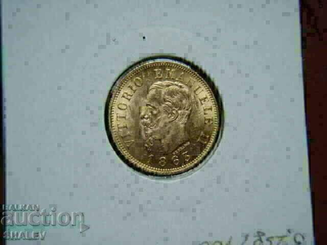 10 Lire 1863 Italy (10 лири Италия) - AU+ (злато) - 7 10 Lire 1863 Italy (10 лири Италия) - AU+ (злато) - 7