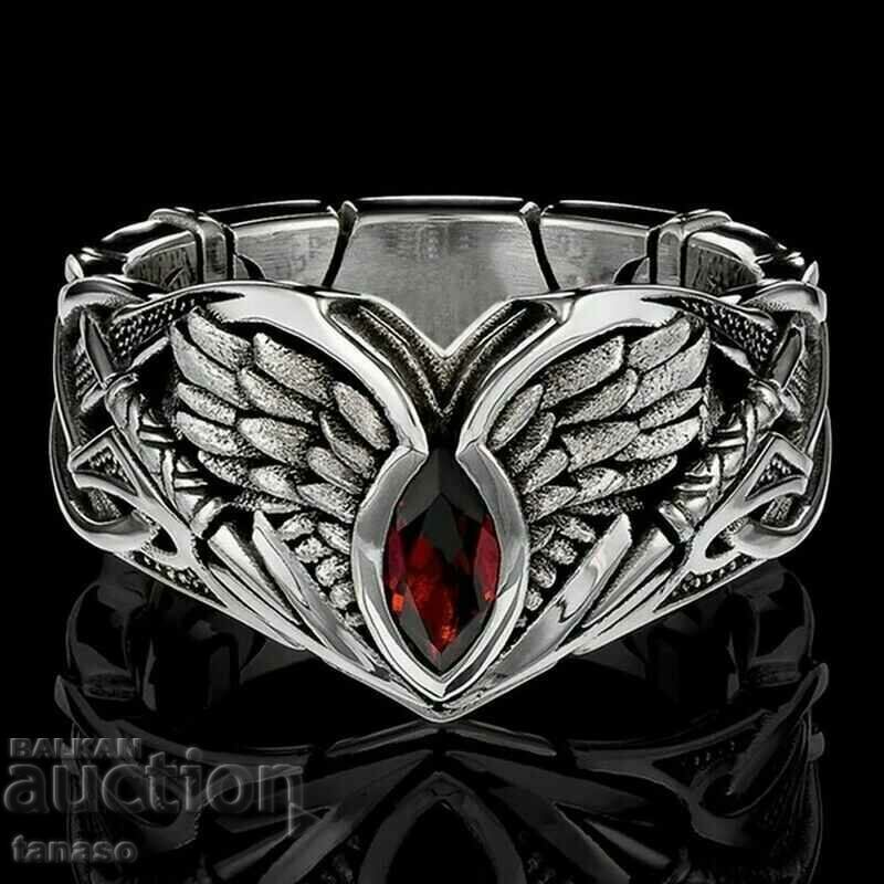 Inel viking cu rubin