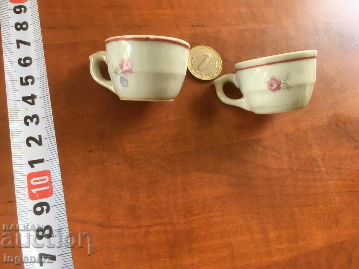 ЧАША ЧАШКА ПОРЦЕЛАН БЪЛГАРИЯ ОТ СОЦА ЗА РАКИЙКА МИНИ-2 БР с цена 13.00 лв. | € 6.65