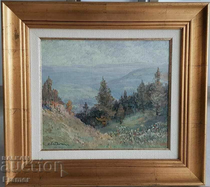 Ivan Trichkov 1892 -1959 landscape Bistrishko Branishte oil paints