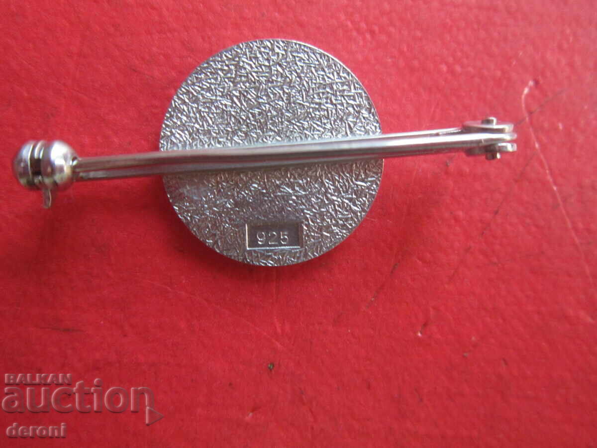 Delivery of Unique silver badge badge with enamel in a box Delivery of Unique silver badge badge with enamel in a box