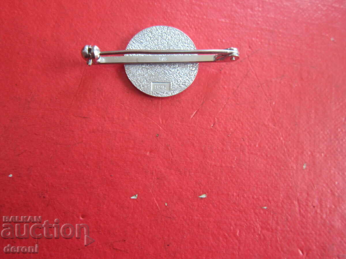 Unique silver badge badge with enamel in a box - 5 Unique silver badge badge with enamel in a box - 5