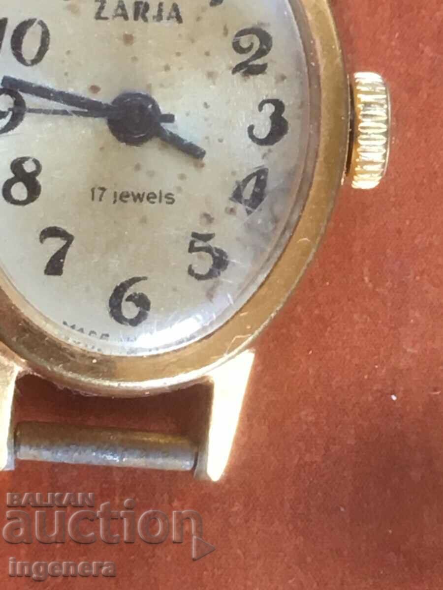 WOMEN'S WATCH "ZARYA" MECHANICAL USSR GOLD - 5 WOMEN'S WATCH "ZARYA" MECHANICAL USSR GOLD - 5