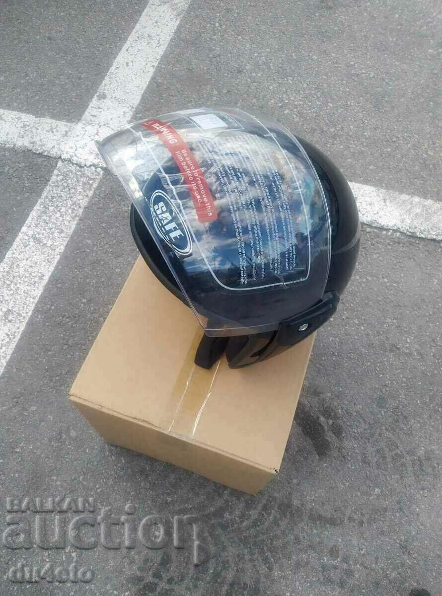 Licitație Casca, casca motociclete scooter moped cu viziera SAFE gri, negru