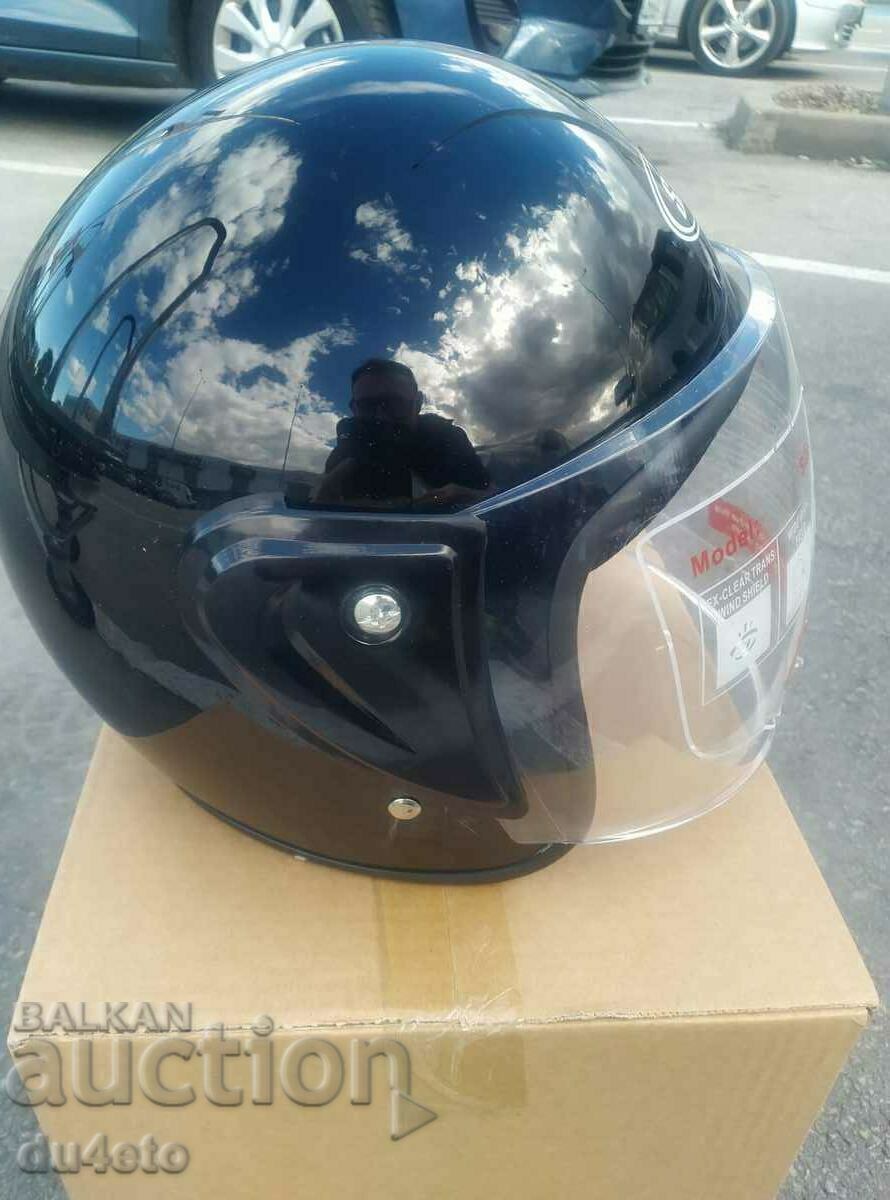 Casca, casca motociclete scooter moped cu viziera SAFE gri, negru - 5