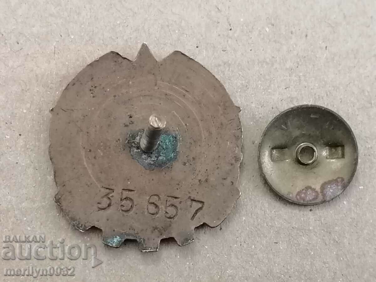 Badge Ready for Labor and Defense medal badge of the People's Republic of Bulgaria - 5 Badge Ready for Labor and Defense medal badge of the People's Republic of Bulgaria - 5