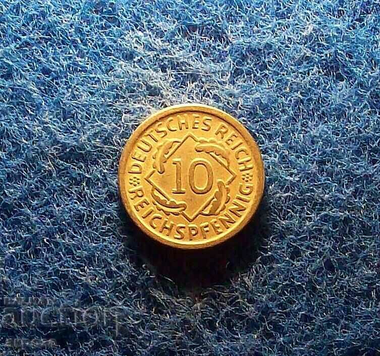 10 pfennigs 1925 / D