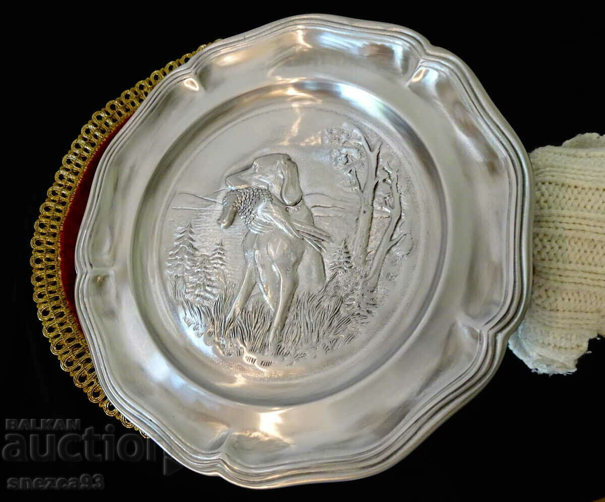 Πάνελ, τσίγκινη πλάκα τοίχου με ανάγλυφη εικόνα κυνηγιού. - 5 Πάνελ, τσίγκινη πλάκα τοίχου με ανάγλυφη εικόνα κυνηγιού. - 5