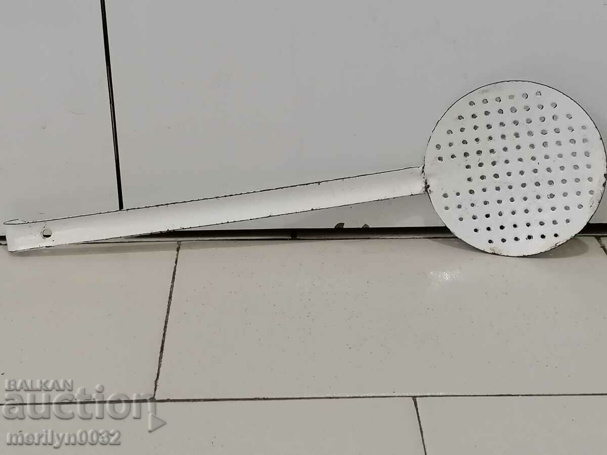 Old grateful spoon with enamel, wounded socialist, Bulgaria - 5